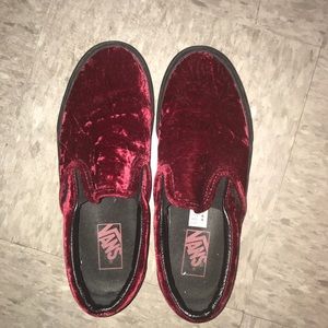 Wine-colored Velvet Vans